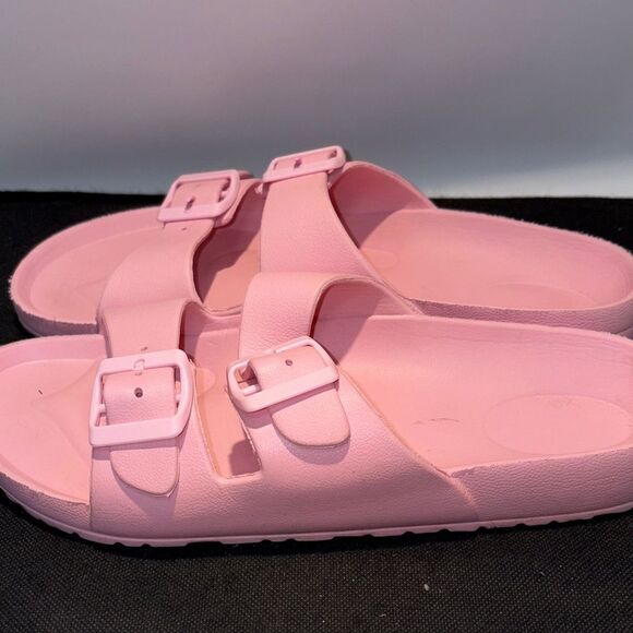 Women's Pink Double Strap Sandals - Picture 6 of 8